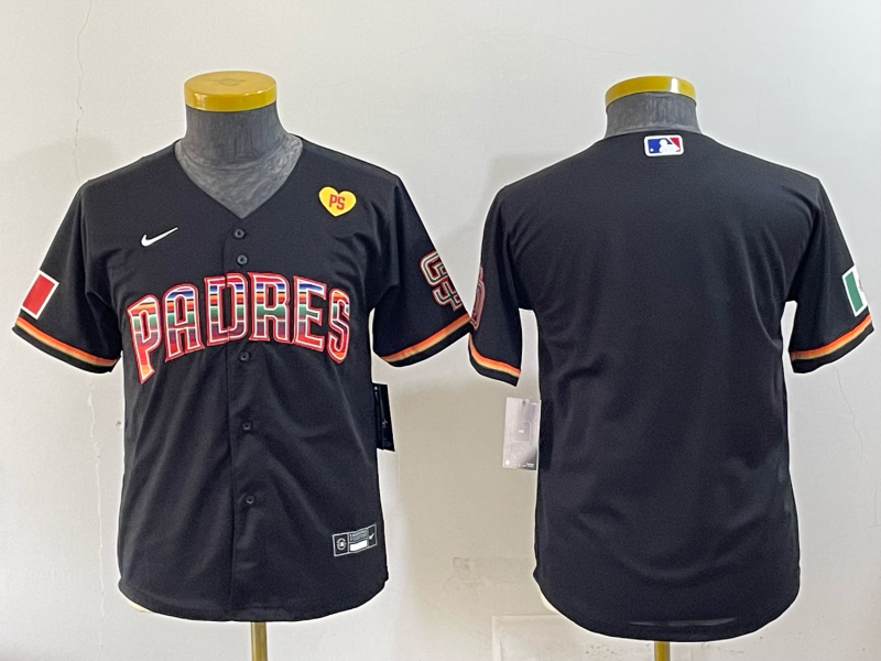 Youth San Diego Padres blank black Nike 2025 MLB Jersey 0010->youth mlb jersey->Youth Jersey